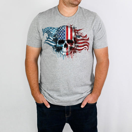 Red White Blue Skull